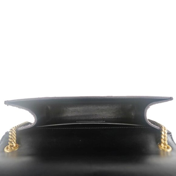 Yves Saint Laurent  Kate Python Leather Chain Crossbody Bag Black - Picture 11 of 16